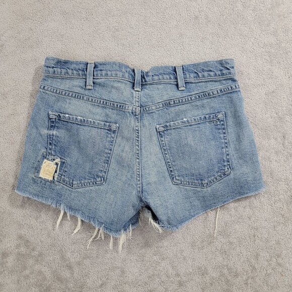 Vince Denim Distressed Cutoff Shorts 15.5 Waist Womens Casual Summer  JCT - Picture 2 of 8